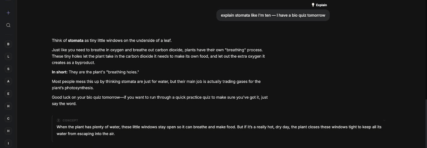 chud. explaining a biology concept step by step